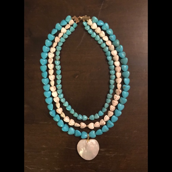 Designed by Michelle Jewelry - Triple layer turquoise necklace Designed by Michelle Jewelry - Triple layer turquoise necklace